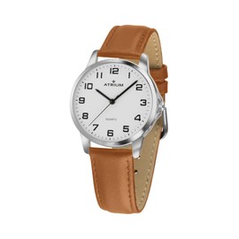 Atrium A37-17 Women's Watch Analogue Quartz Extra Clear with Leather Strap Light Brown Camel, light brown, Classic