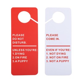 2 PCS Funny Double Side Do Not Disturb/Come In Sign Work Door Hanger Door Sign for Office Home (unless even CA)