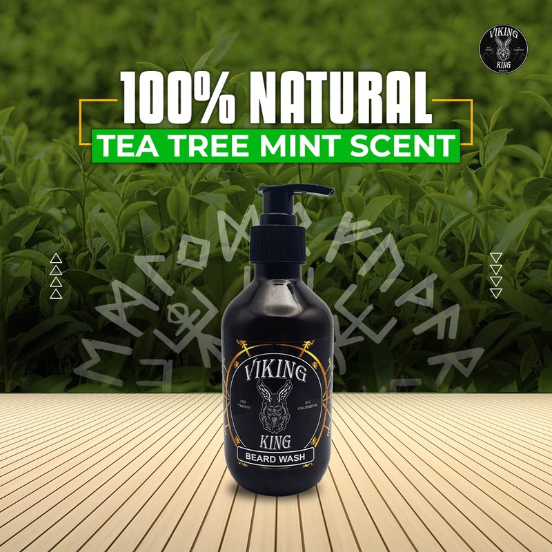 VIKING KING-BEARD WASH-Tea Tree/Mint-300 Ml