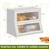 BMOSU Large Bread Box Double Layer Bamboo Bread Box for