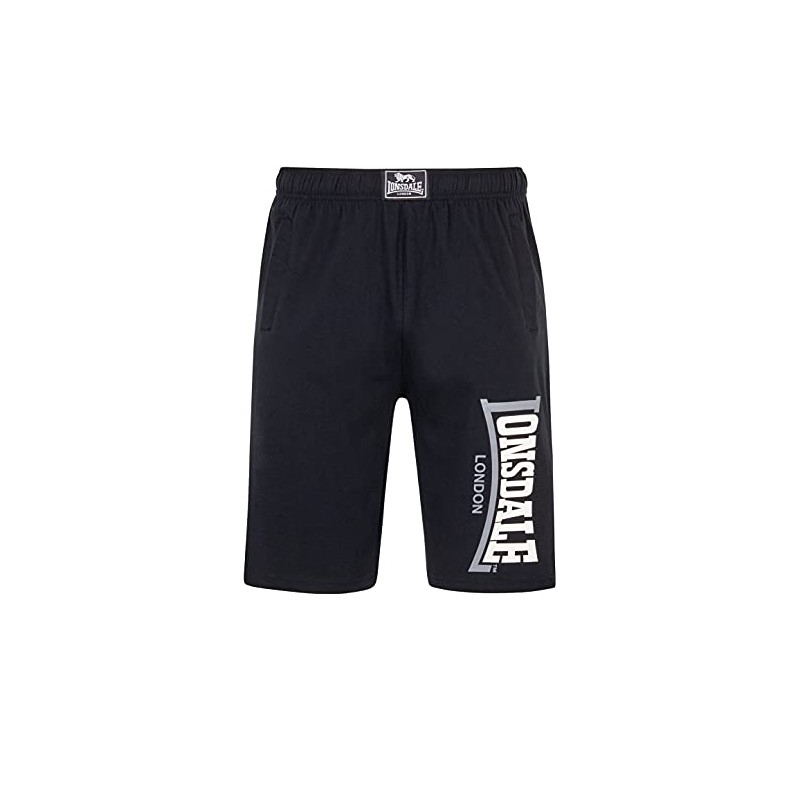 Lonsdale Men's Logo Jam Bermudas, Black (Schwarz), X-Large (Size: XL)