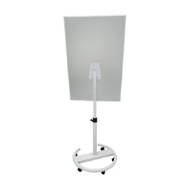 Rolling Writeboard Premium Tempered Magnetic Glass Whiteboard 40"x28" Rolling Dry Erase Board with Tempered Glass Surface Adjustable Height Multi-Use Standing (White)