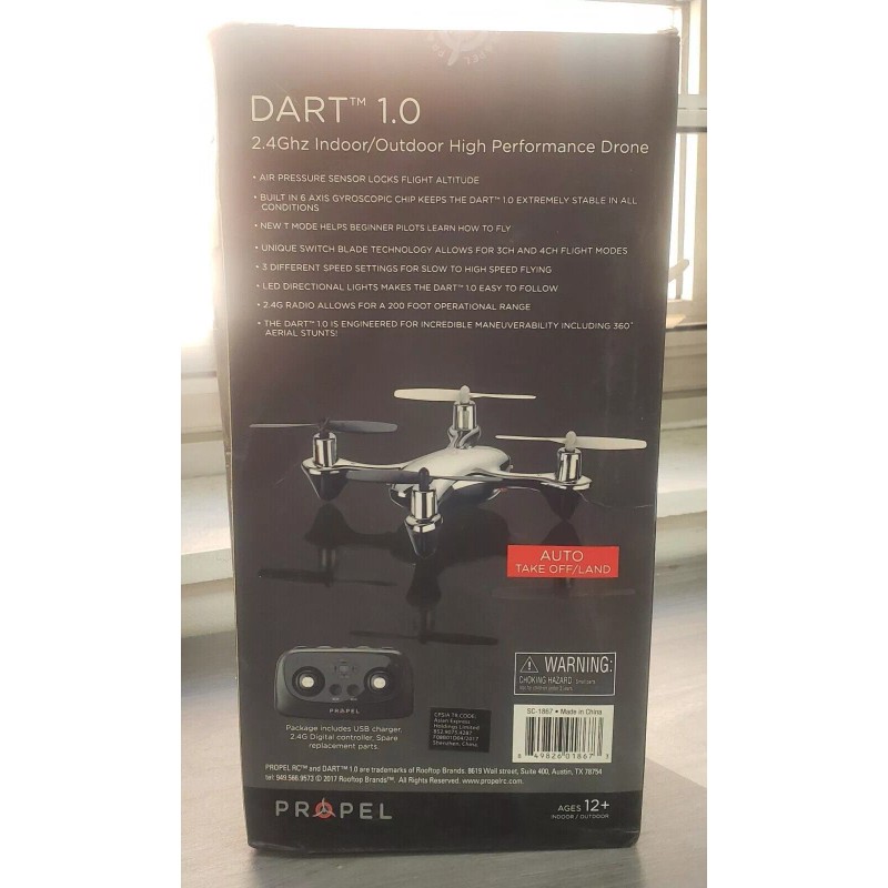 PROPEL 2.4 GHZ INDOOR/OUTDOOR HIGH PERFORMANCE DART 1.0 DRONE, BLUE