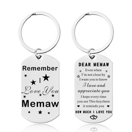 Grandma Memaw Mothers Day Gift for Mimi Nana Memaw Keychain Gifts for Grandmother Memaw Birthday Gifts for Grammy Nanny Nana Double Sided Keyring Gift for Gigi Nanny Memaw Gifts from Grandkids