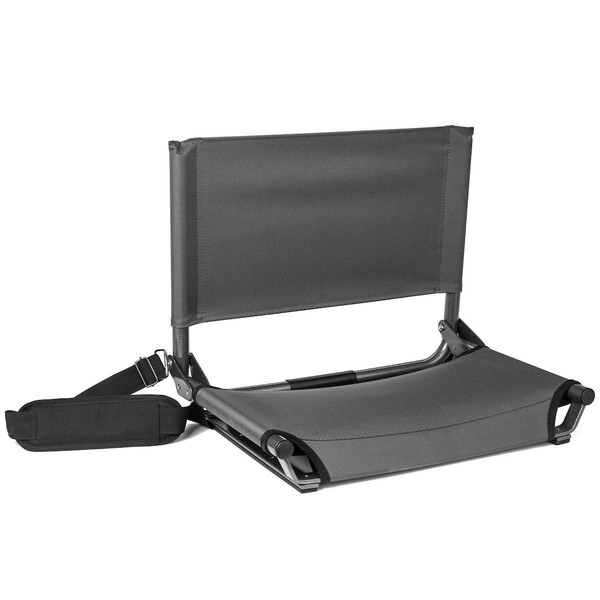 Cascade Mountain Tech Portable Folding Steel Stadium Seats for Bleachers , Grey, Regular - 17"
