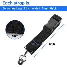 Hugexpen 86" RV Furniture Straps, RV TV Straps Hook and D Ring for Camper Traveling, Replacement for RecPro RV Furniture Tie-Down Strap (2 PCS)