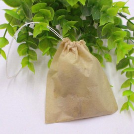 100pcs Unbleached Disposable Tea Bags for Loose Tea, Eco-Friendly Empty Leaf Tea Coffee Herbs Spice Bags Filter Infuser with Drawstring, Natural Material(8 * 10cm)