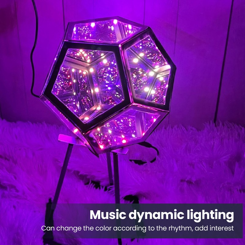 LED Dodecahedron Light USB Powered Music Sync Color Changing Colorful