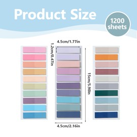 SGERUFZ 1200 Stück Haftstreifen Plastik, Haftnotizen Tabs, Haftmarker, Klebezettel Klein, Index Tabs, Pagemarker Selbstklebend Beschreibbare, Page Marker Note Flags