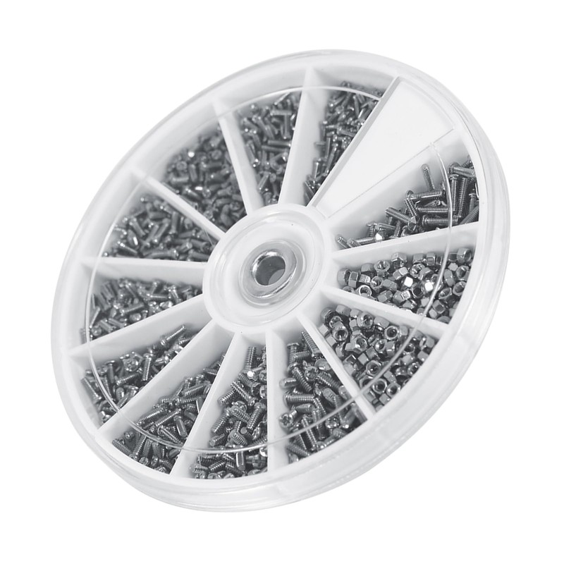 Small Nuts and Screws Assortment Kit, Versatile, 600 Pcs, 12