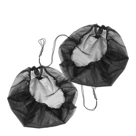 Parliky 2pcs Outdoor Rain Barrel Mesh Cover Drawstring Screen Block Debris Leaves Easy Installation for Rainwater Harvesting