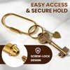 Solid Brass Key Ring, Gold Brass Key Ring Carabiner, Keychain