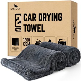3 Pack Car Drying Towel – 2-Pack 600GSM Microfiber Towels (36"x24") + 1 Chamois Cloth (12"x12") – Ultra Absorbent, Streak-Free, Scratch-Free Auto Detailing Towels for Cars, Trucks & SUVs