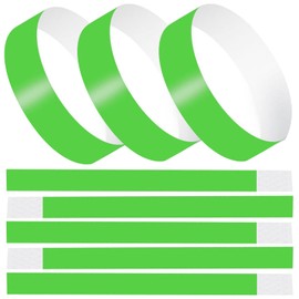 Disposable Wristbands for Events 500 Sheets Fluorescent Synthetic Paper Waterproof Tear Resistant Music Live Clubs Sports Events Festival Party Amusement Park 13 Colors Available BEIHOO (500 Count, Fluorescent Green)