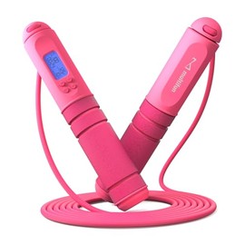 Cuerda de saltar multidivertida, cuerda de saltar de velocidad con contador de calorías, cuerda de conteo digital ajustable con rodamientos de bolas y