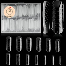 C12rtive 130Pcs Dual Nail Forms,Flat Oval Extension Poly nail gel Nail Forms Full Cover Reusable Nail Molds 13 Sizes for Solid Nail Gel Glue Nail Art Design Salon&DIY