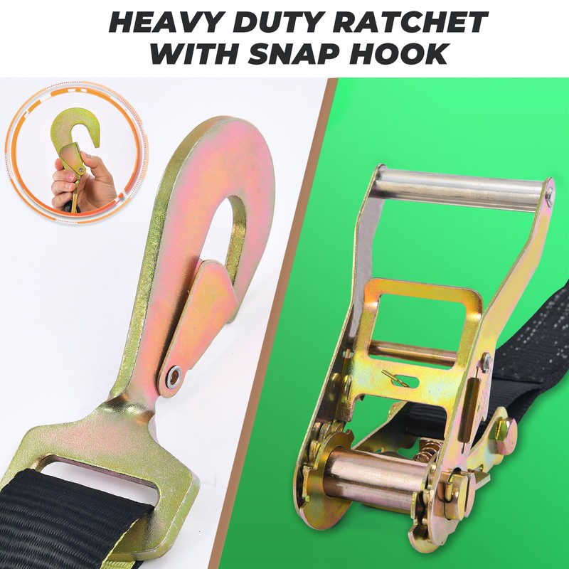 Trekassy 2”x 144” Car Tie Down Straps for Trailers Heavy