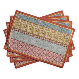 Maison d' Hermine Cloth Placemat 100% Cotton Set of 4 Decorative Washable Place Mats Table Placemat, Dining, Kitchen, Parties & Camping, Provence - Spring/Summer