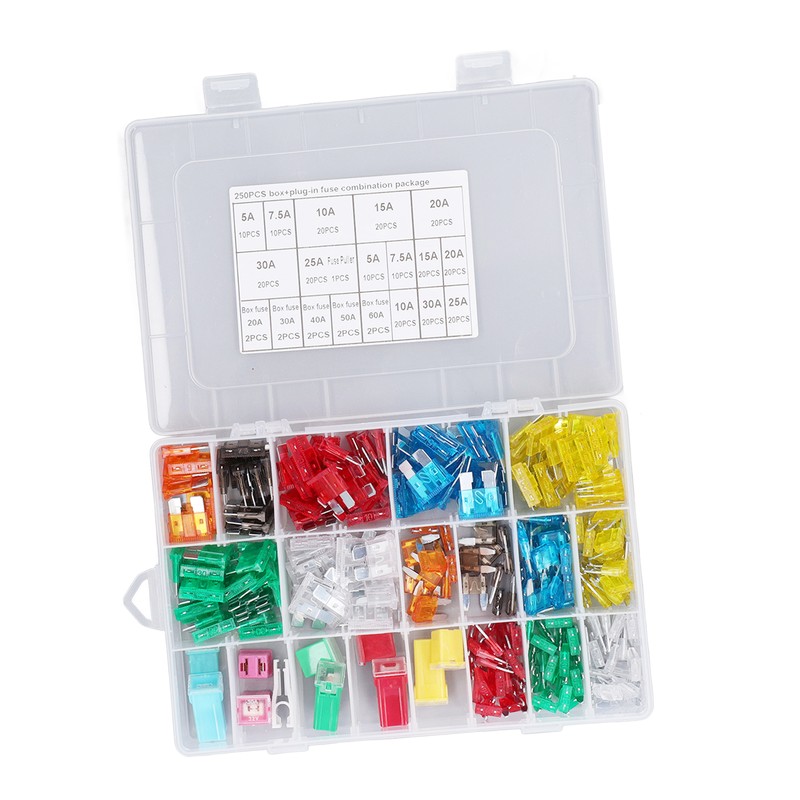 250 Pieces Automotive Fuses High Frequency Blade and Box Shape