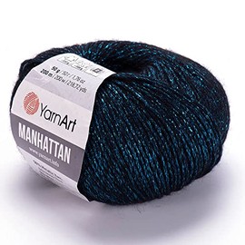 YARNART Manhattan - Glittery Knitting Yarn, Sparkle Yarn, Shiny Metallic Yarn, Wool Yarn, Acrylic Yarn, Fantasy Yarn, 1.76 Oz, 218.72 Yds (908)