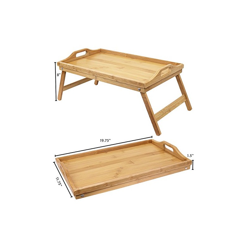 Greenco GRC2547 Foldable Breakfast Table, Laptop Desk, Bamboo