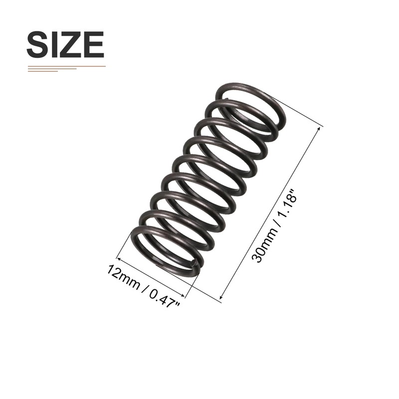 DTGN 1.2x12x30mm(DxODxL) Compression Spring - 20Pack - Good for Machinery