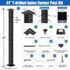 CKE T-Drilled Corner Post Cable Railing, Three Sides T-Drilled 42"