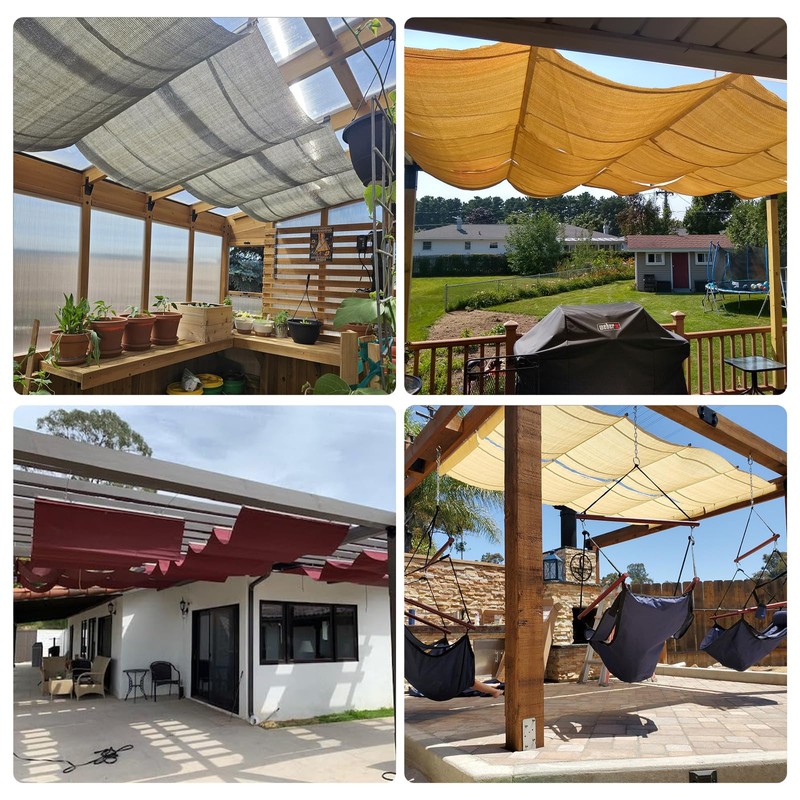 Patio 3'W x 12'L Waterproof Pergola Shade Cover Retractable Canopy