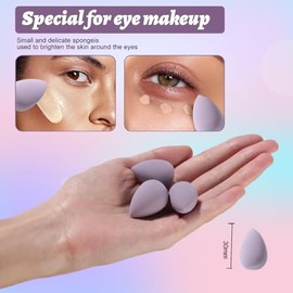 Juego de esponjas de maquillaje BS-MALL Triangle Puff 14 piezas para líquido, crema y polvo, esponjas de maquillaje multicolor y mini esponja con estu