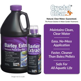CrystalClear Barley Extract Concentrate - Natural Liquid Pond Clarifier - 2.5 Gallons of Barley Straw Extract Treats Up to 160,000 Gallons