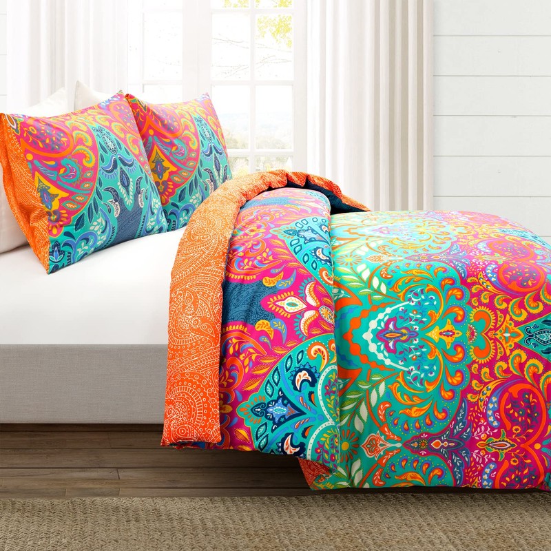 Lush Decor Boho Chic Reversible Cotton Duvet Cover Queen Size