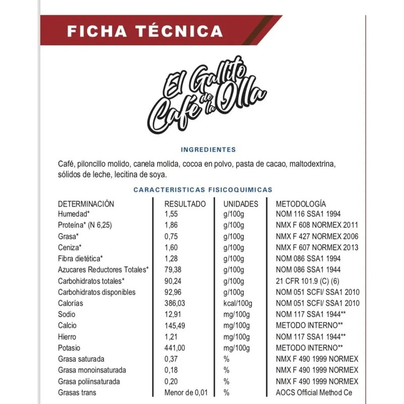 Cafe De La Olla Soluble El Gallito