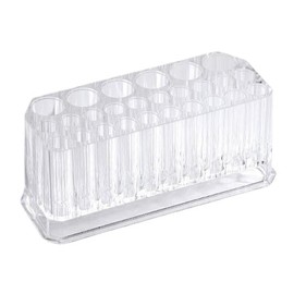 Clear Acrylic Lipstick Organizer Makeup Nail Brush Eyeliner Lip Liner Holder 26 Spaces Cosmetic Display Case