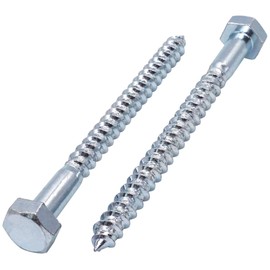 SKIR'CO Pack of 15 DIN 571 Galvanised Steel Hex Head Wood Screws M10 x 120 mm Screws Hex Head Key Screws