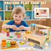 WOODMAM Foldable Wooden Kids Play Food Toys Sandwich Counter with