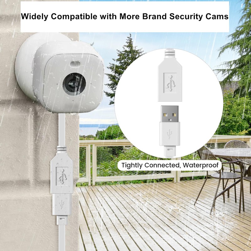 2-Pack 30ft Power Extension Cable Compatible with Wyze Cam v4,Wyze