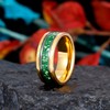 Reseldda 8mm Mens Tungsten Wedding Bands-Lab Created Emerald, 14K Yellow