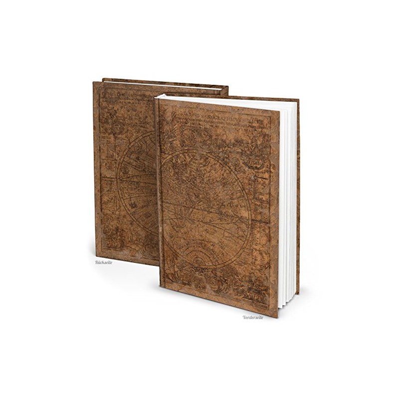 XXL "Alte Welt" Notebook, Brown, DIN A4, 164 Blank White