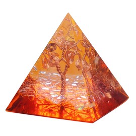 Nupuyai Nupuyai Spiral Tree of Life Crystal Pyramid for Protection, Reiki Healing Figurine Rock Crystal Quartz Points Spiritual Ornament Yellow