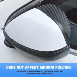 2 viseras protectores de lluvia para espejo retrovisor de auto, para espejo lateral, aspecto de fibra de carbono, protector impermeable para auto, ajuste universal para vehículos, camiones y SUV (negro).