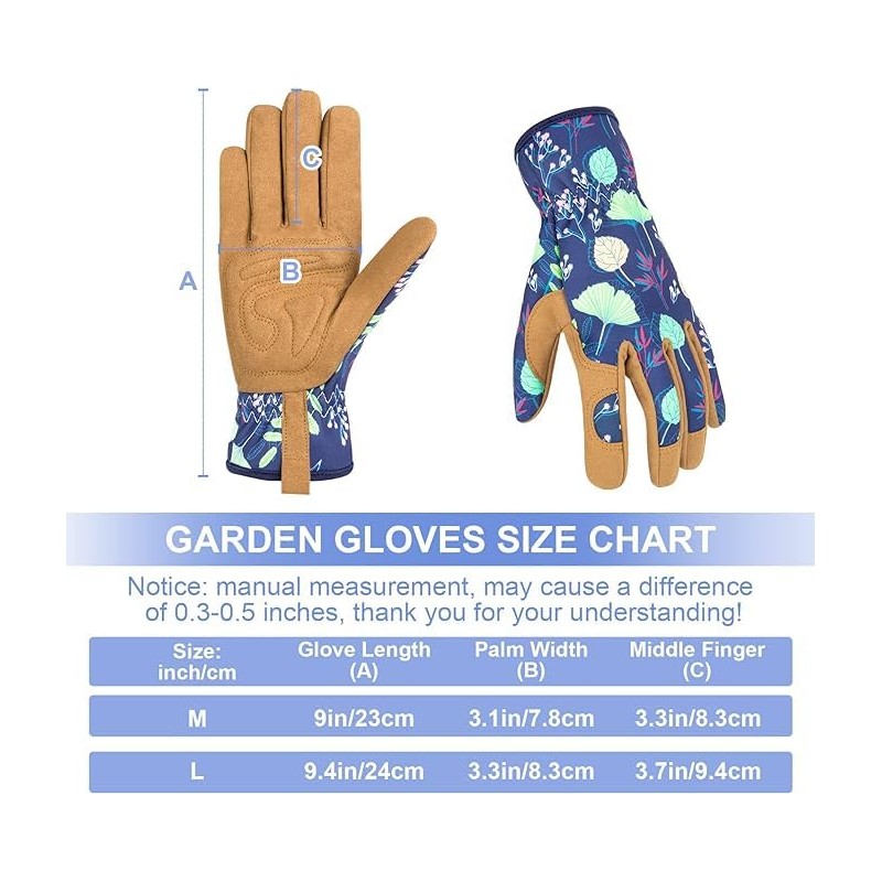 Womens Garden Gloves for Women Womens, Leather Ladies Gardening Heavy