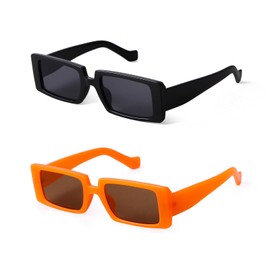 SORVINO Trendy Rectangle Sunglasses for Women Vintage 90s Retro Fashion Narrow Cool Square Frame Sunglasses