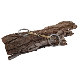 Esposita Water Snaffle Bit Single Broken Brass Rings Stainless Steel 15.5 cm