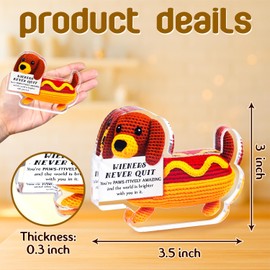 Dachshund Gifts For Women - Positive Dachshund Decor, Inspirational Crochet Dachshund Acrylic Sign Decorations, Emotional Support Uplifting Plaque for Birthday Friendship - 8mm