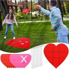 Libima Mother's Day Tic Tac Toe Game Set Bean Bag Toss Outdoor Games for Couple Adults Giant Family Party Games Large Yard Lawn Backyard Tic Tac Toe Party Favor for Camping Indoor Supplies