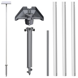 Kinchoix Starlink Gen 3 Mount Screw-in Starlink Pole 10FT Starlink Mounting Kit with Starlink Gen 3 Pipe Adapter and Durable 1.5'' Diameter Pole with Ground Anchor