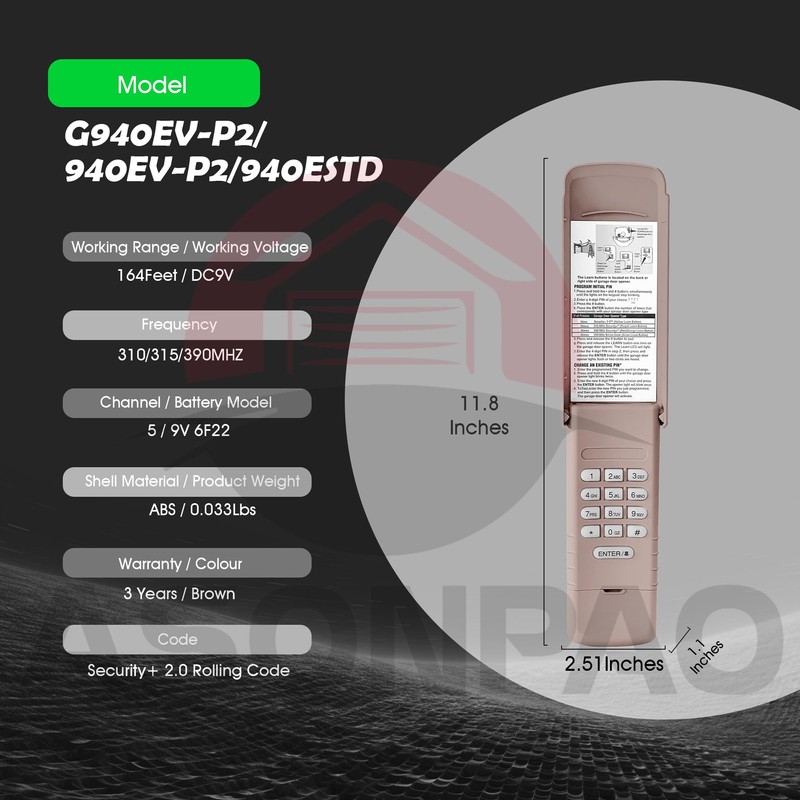 Chamberlain MyQ LiftMaster Craftsman Universal Wireless Garage Door Keypad 940EV-P2