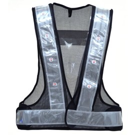 LED Safety Vest Reflective Material Width 6cm, Navy/White