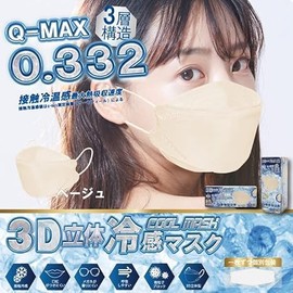[ヒロ・コーポレーション] マスク クール 冷感 ベージュ ふつうサイズ 30枚 x 2箱 セット オリジナルケース付き