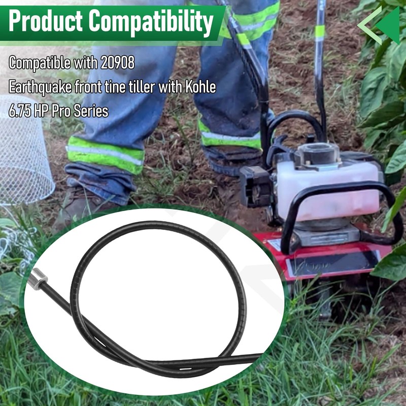 30588 Front Tine Tiller Cable Compatible with Earthquake 20908 and